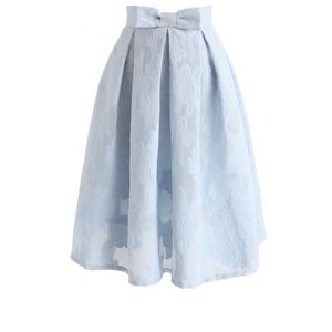 CHICWISH Rose Garden Blue Bow Skirt M